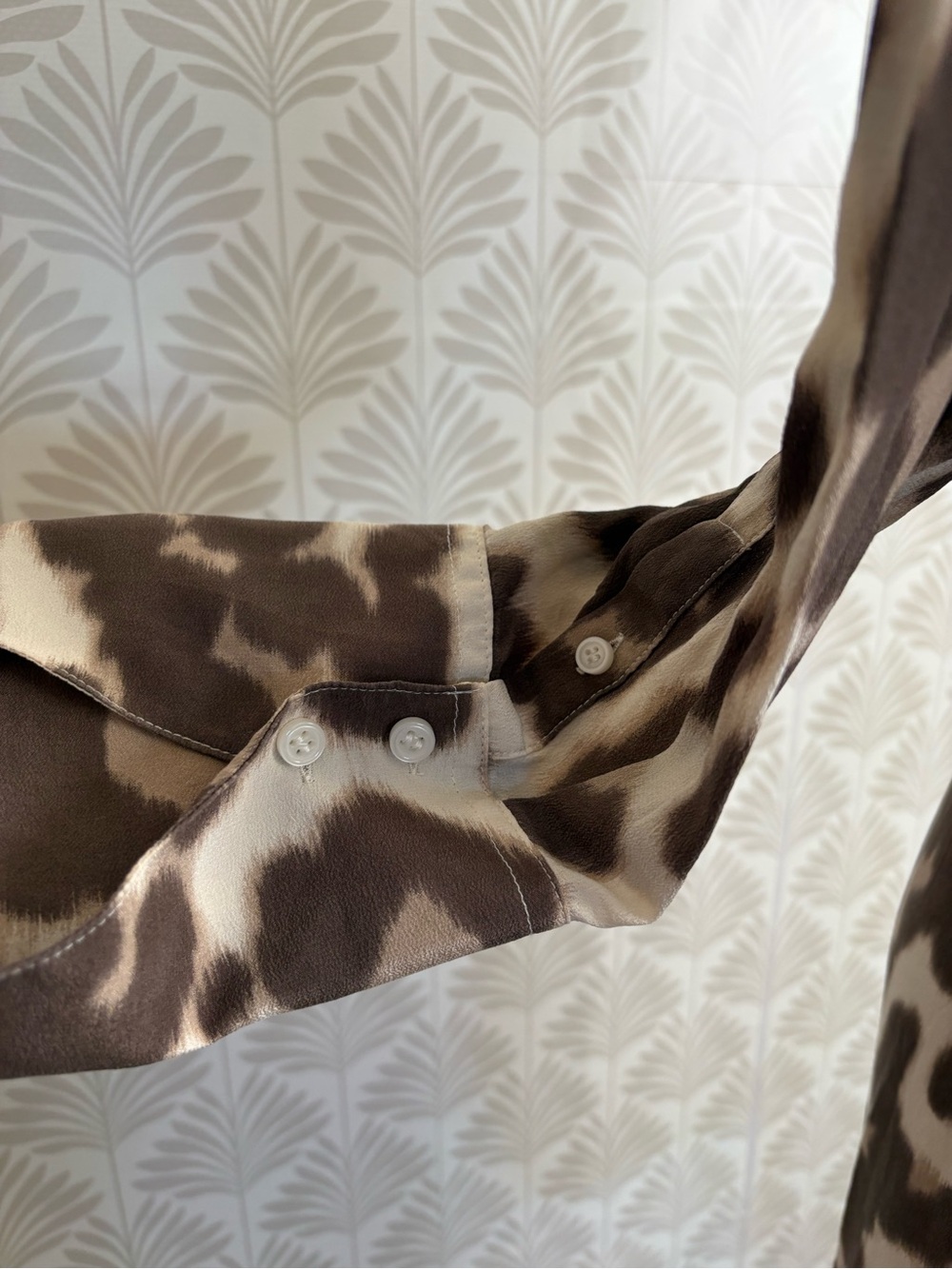 J. Crew Tie-Front Silk Shirt-Dress In Dusty Leopard - Picture 4 of 7